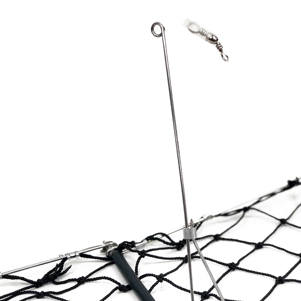 Rectangular Castable Crab Trap Collapsible Fishing Net Basket with Rope
