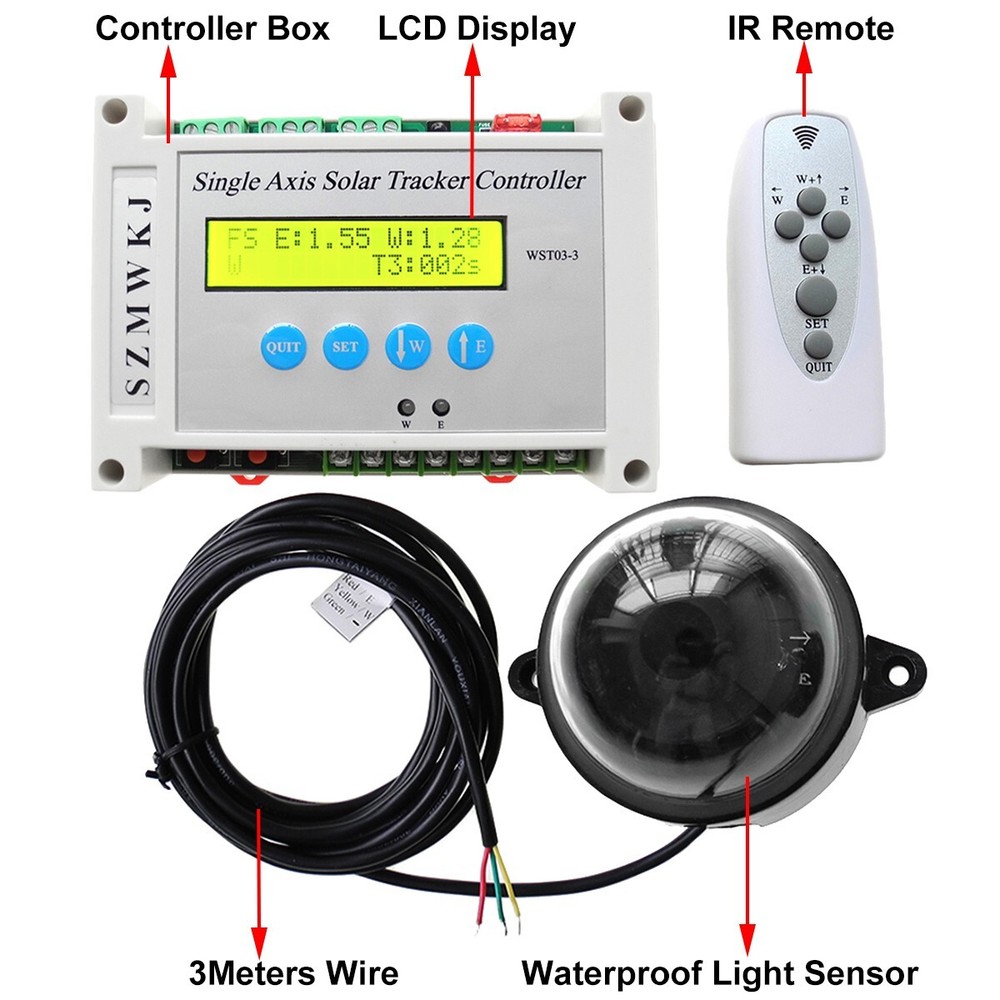 Single Axis Solar Tracker LCD Controller for Solar Panel Tracking Track Kits IG
