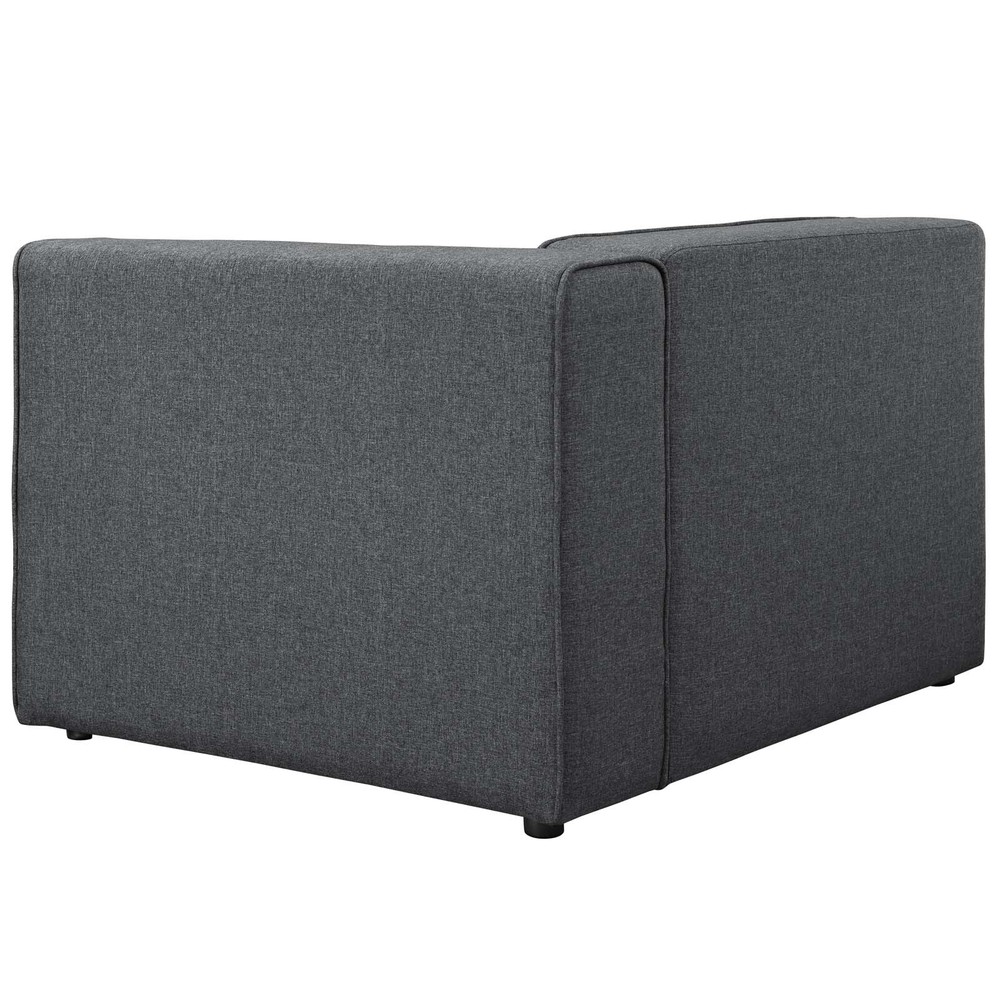 Modway Mingle Fabric Right-Facing Sofa in Gray