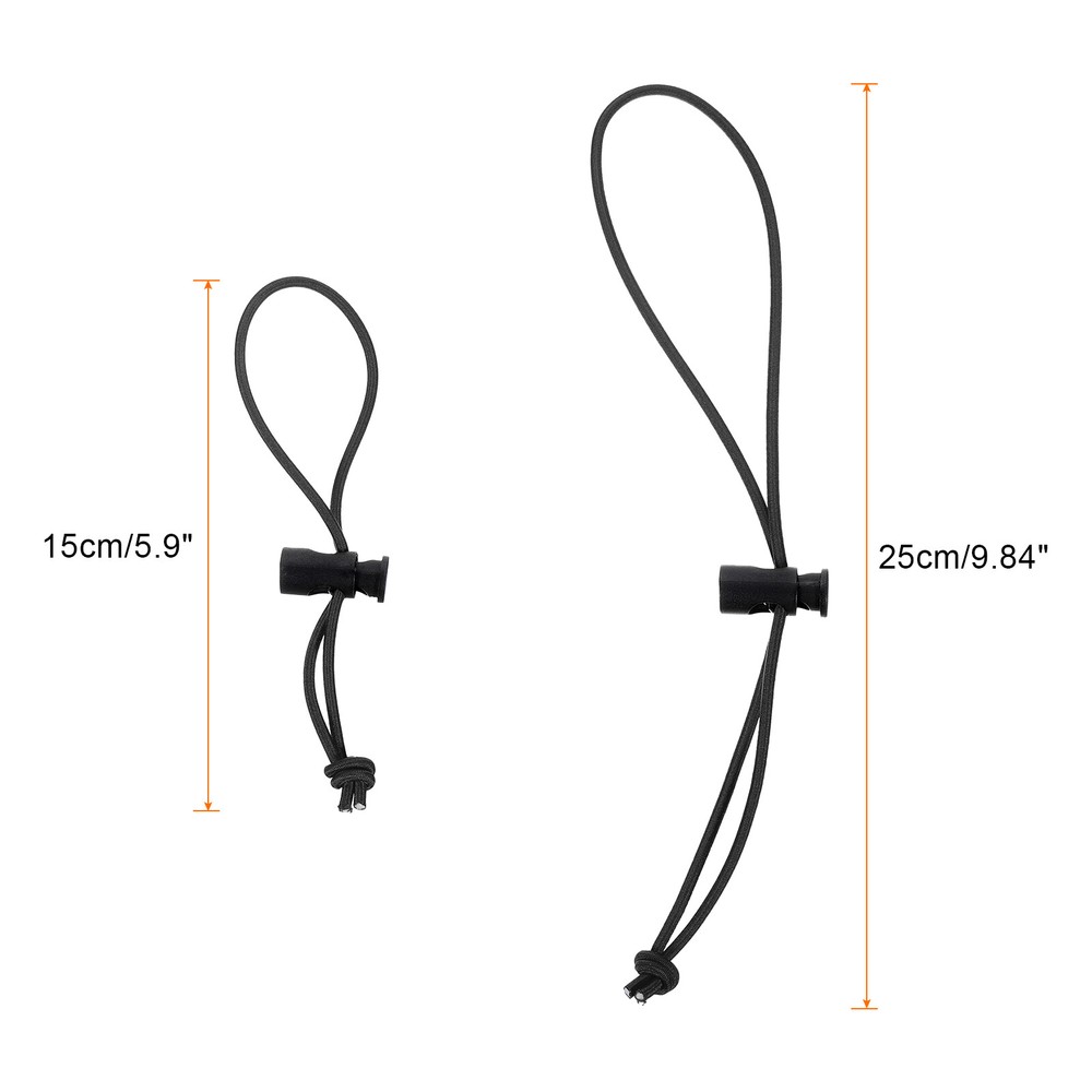 10pcs Elastic Cable Tie 5.9" 9.84" Multipurpose Cable Tie, Black