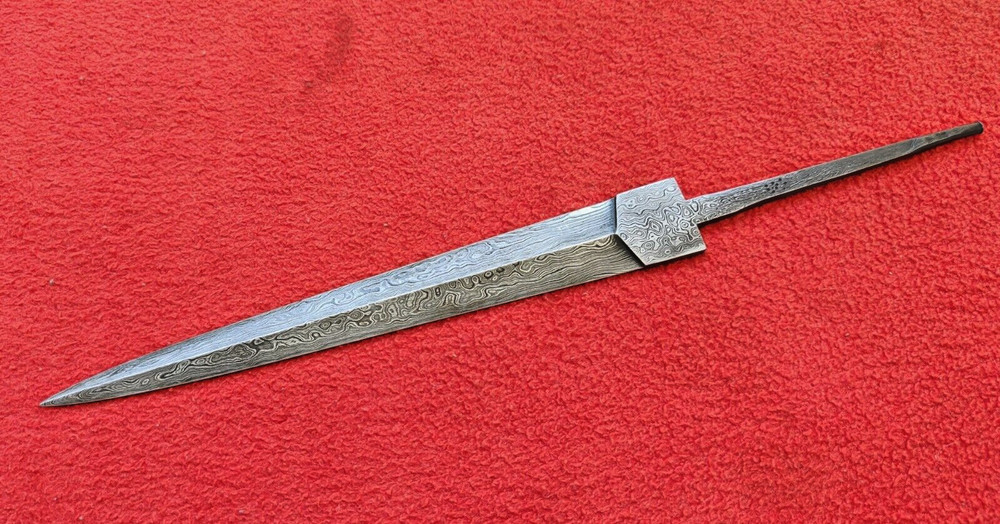 Damascus Steel German Boot Dagger Blank Blade