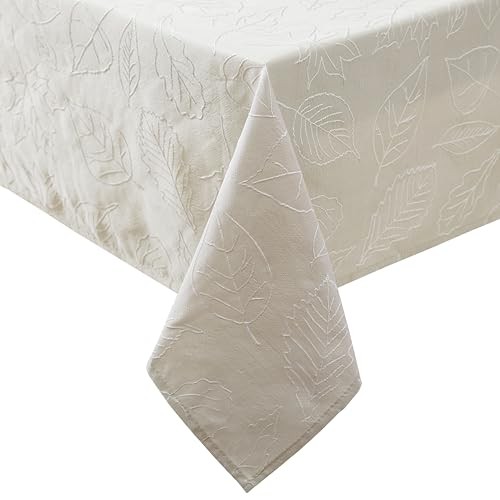 Laura Ashley Tablecloth Raised Woven 102" x 60" (Rectangular) Maple Taupe