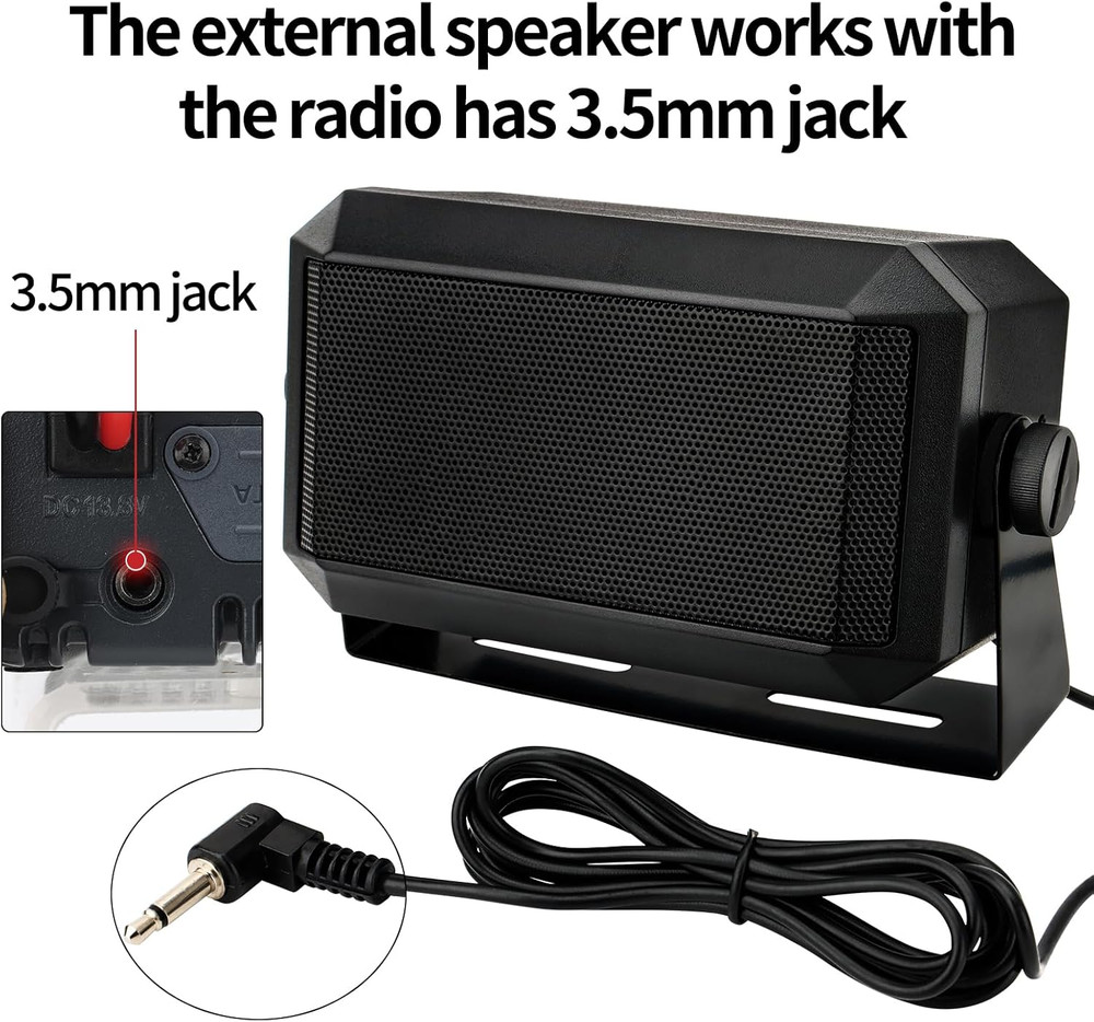 NEW External Communications Speaker 8 Ohms 4.5" with 6ft Cable & Mount Bracket
