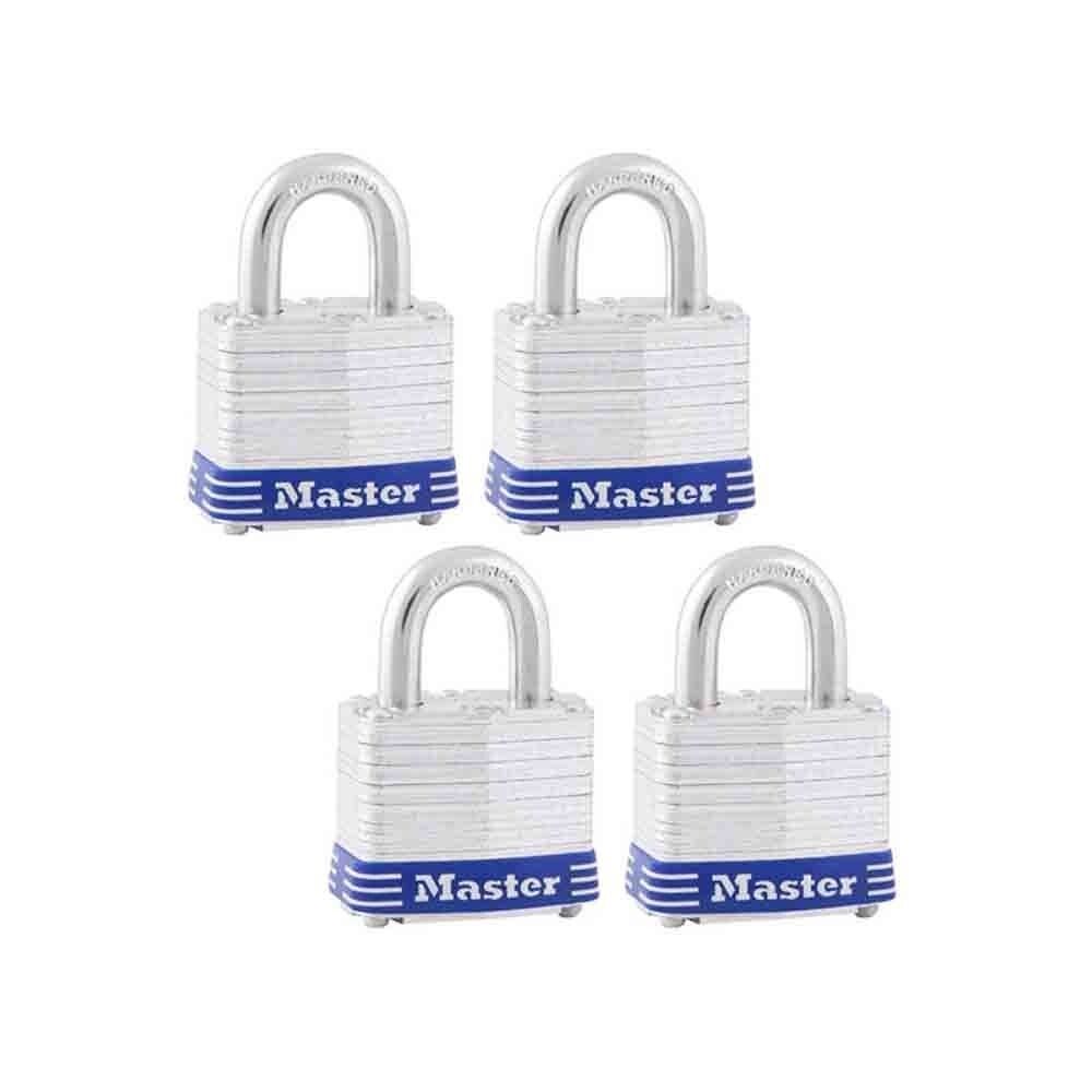 Master Lock 4 Pack Keyed Alike Padlocks (3008-DHM)