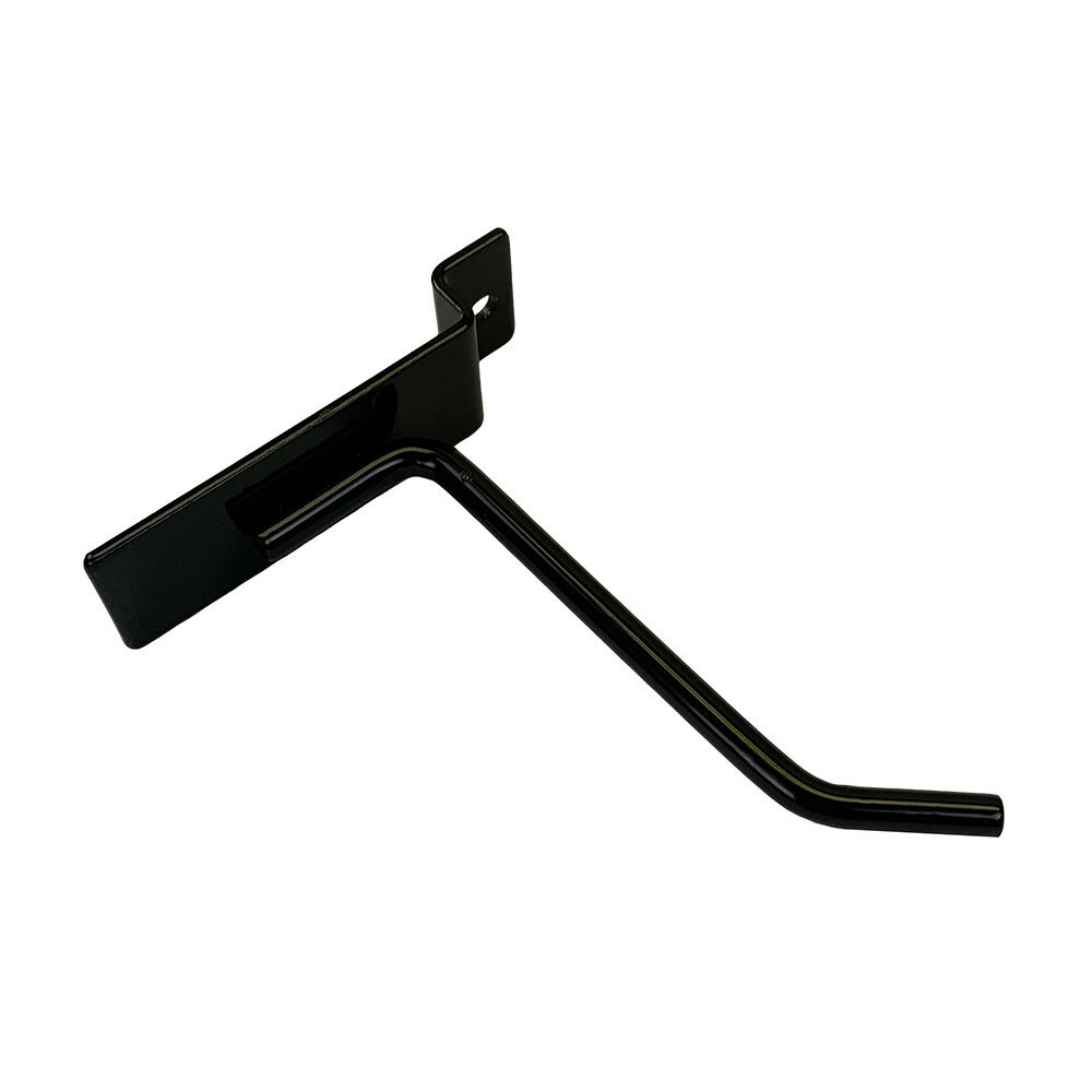 4" Slatwall Hook Panel Display Hooks, 1/4" Thickness Metal, Black - PACK 2