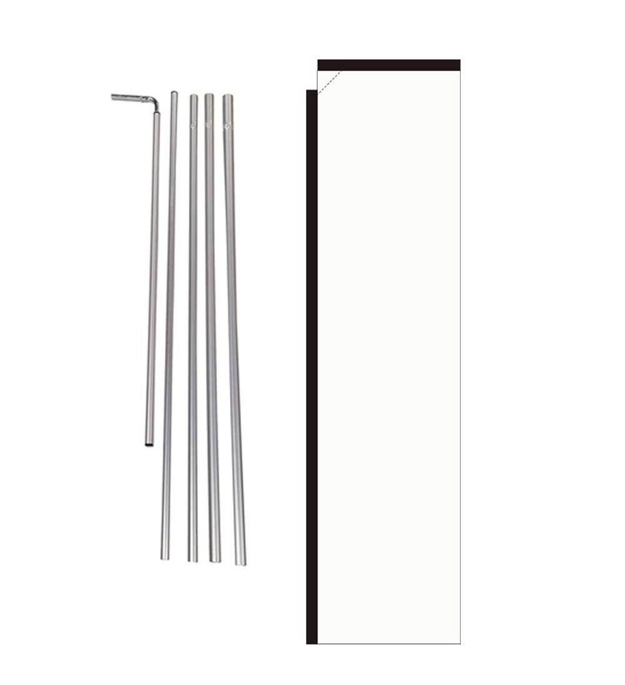 Solid White Colored 15' Advertising Rectangle Feather Banner Flag w/ pole+spike