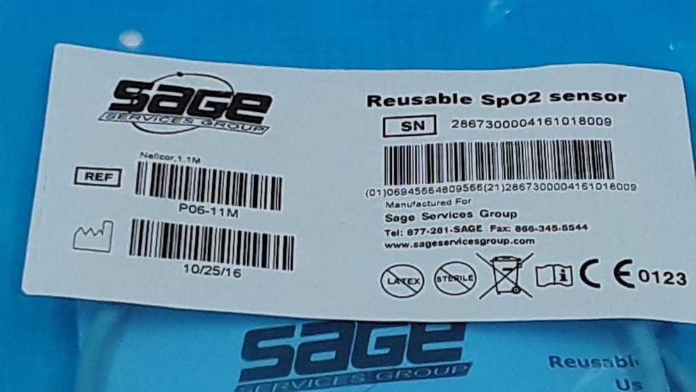 SAGE SpO2 Sensor Nellcor 1.1M REF P06-11M