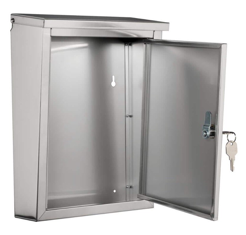 Architectural Mailboxes Regent Silver, Small,Steel, Locking, Wall Mount Mailbox