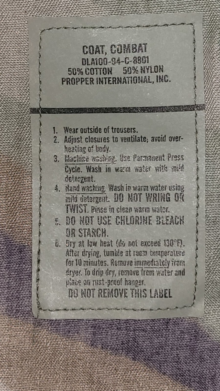 WOODLAND BDU SHIRT COMBAT COAT LARGE REGULAR NOS WITH TAG DATED 1994