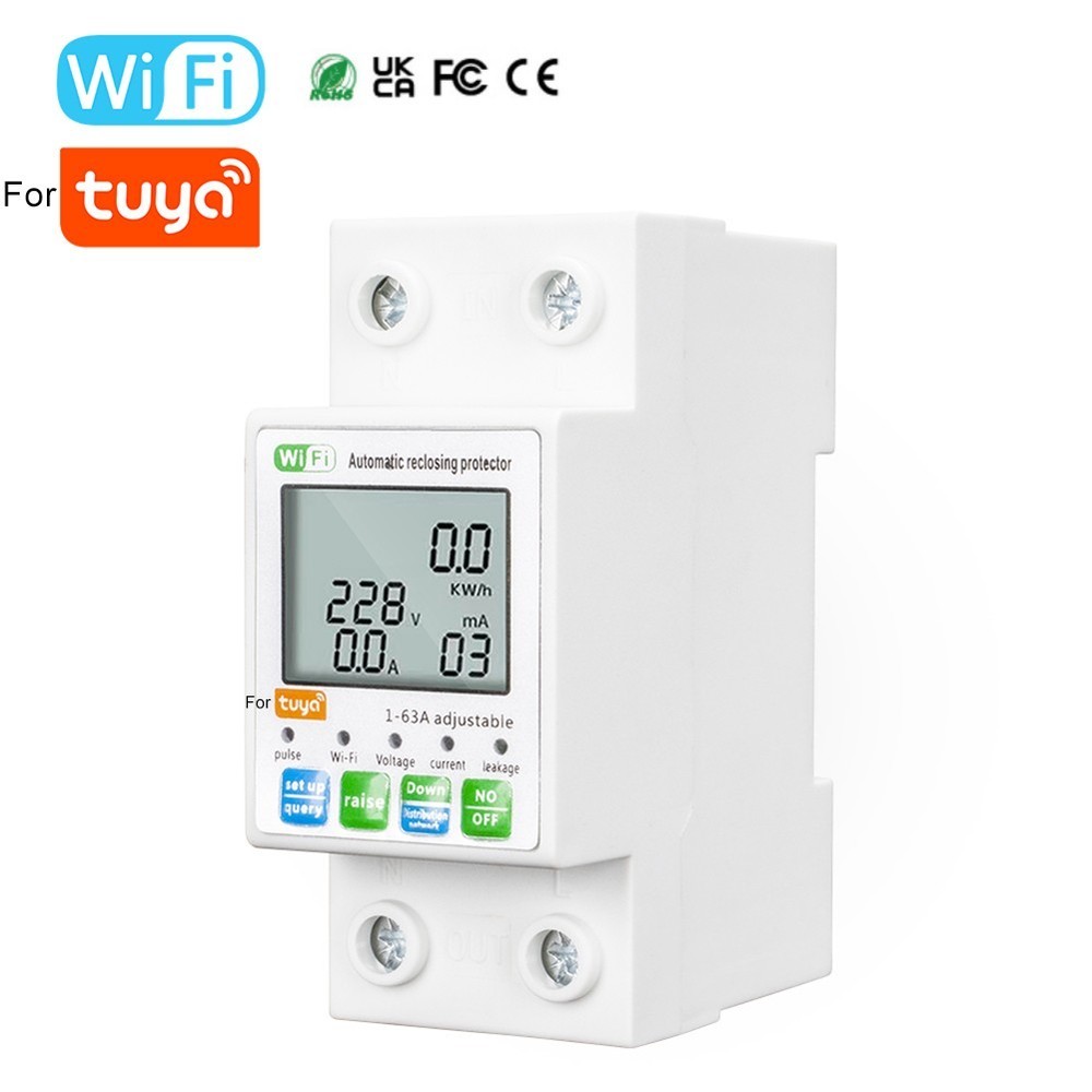 For Tuya Smart Reset Protector Switch Current Breaker Meter AC80-300V / New