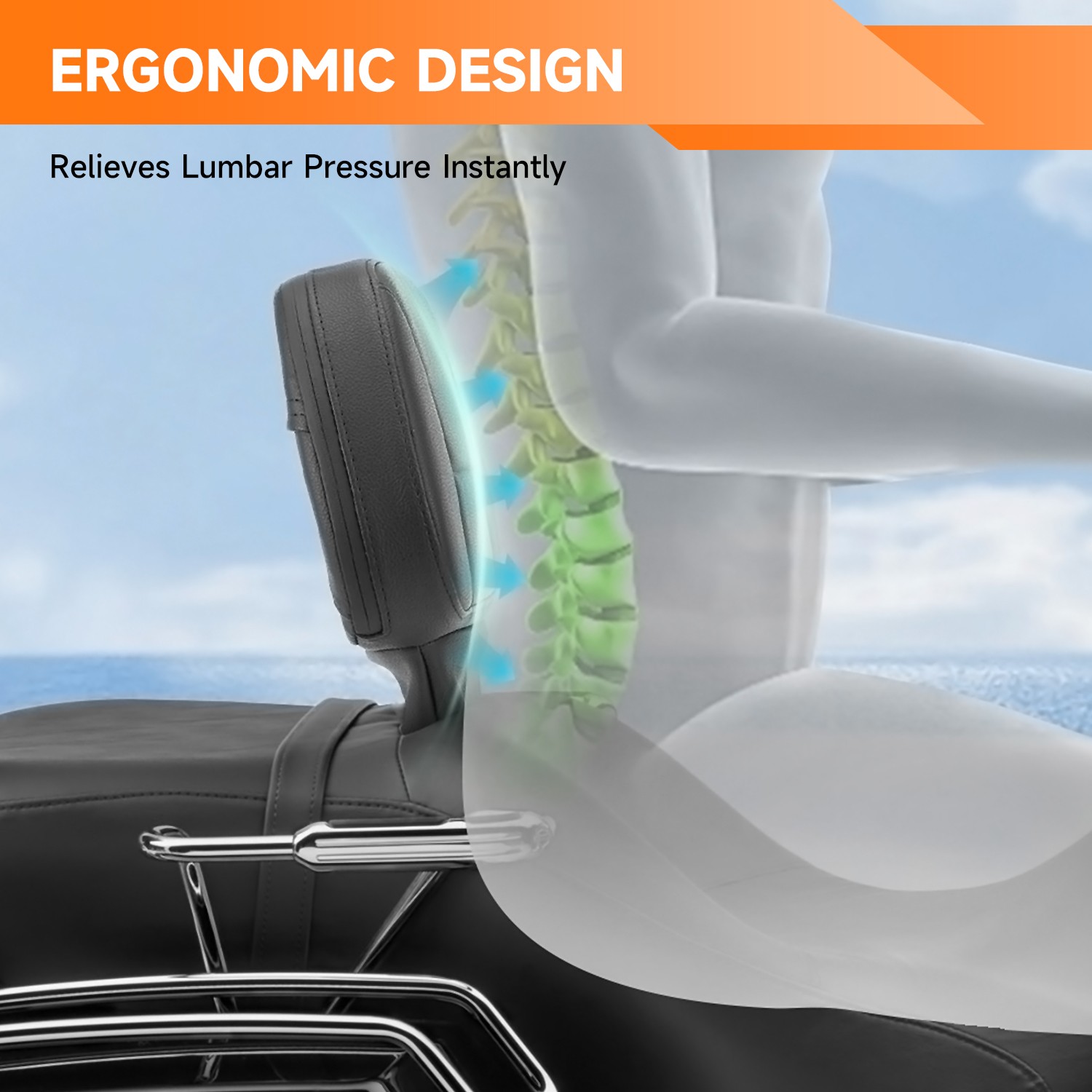 Plug-In Driver Rider Backrest Pad For Harley Touring Road Street Glide 2009-2026