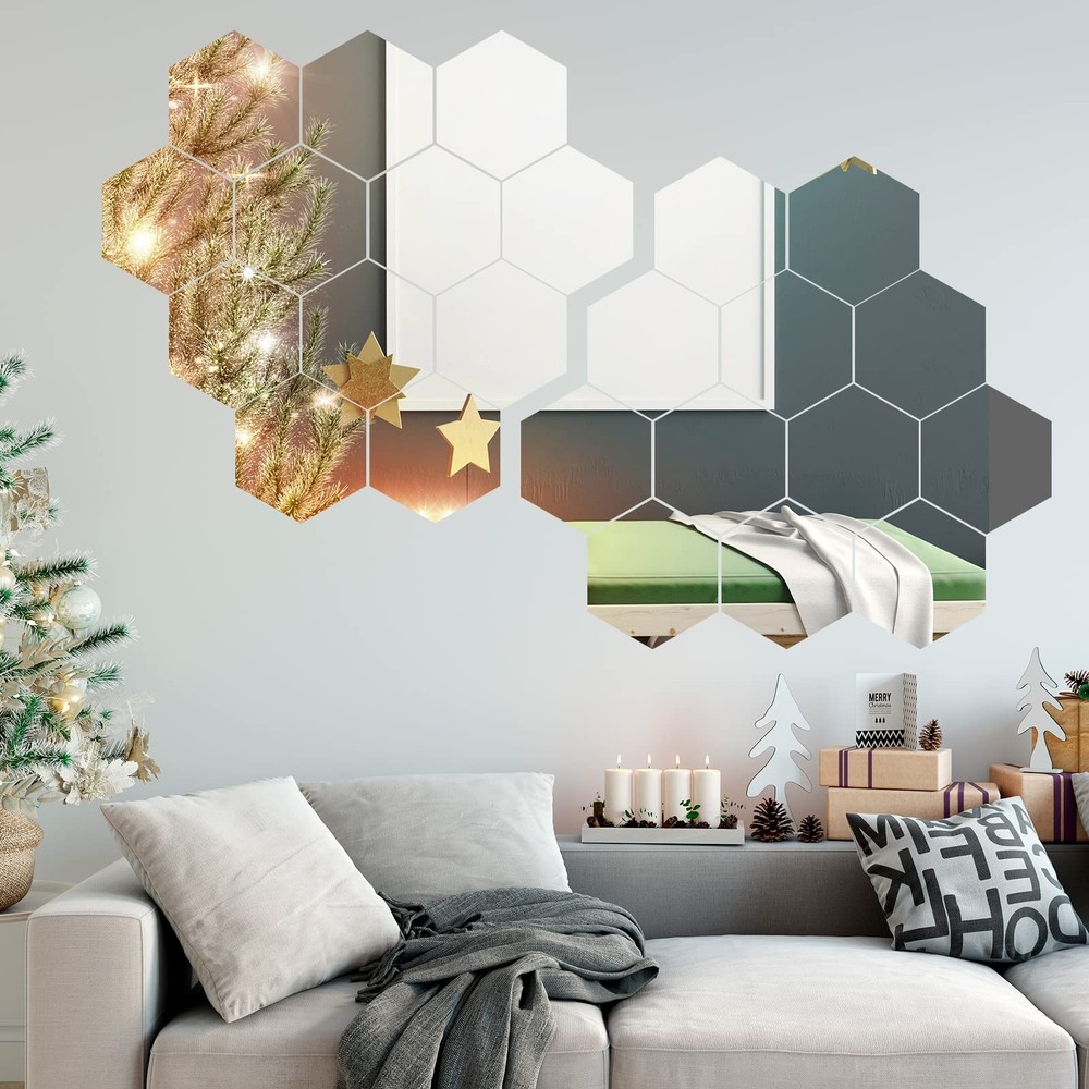 Hexagonal Mirror Glass Wall Mirror Bulk Adhesive Mirror Flat Flexible Wall Gl...