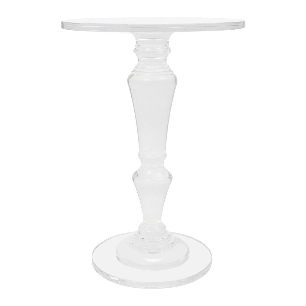 Acrylic End Table, Clear Side Table, Modern Coffee Table With Round Tabletop