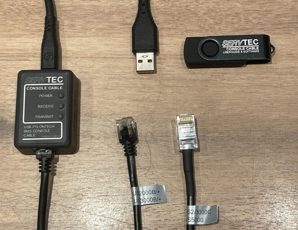 Pylontech Battery Diagnostic cable , US2000 US3000 US5000, Battery View SERVTEC