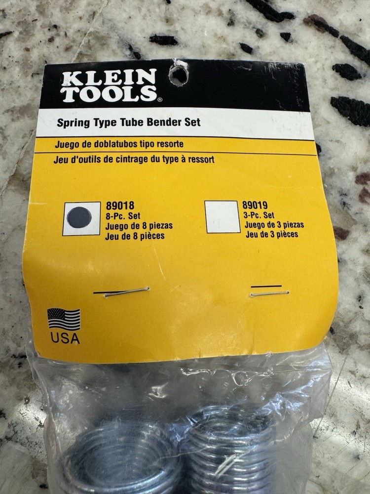 Klein Tools 89018 Spring Type Tube Bender Set, 8 Pc NEW!!