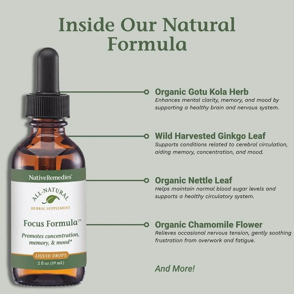 Native Remedies Focus Formula for Concentration & Mental Focus