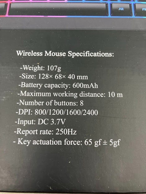 Bluefinger Wireless Keyboard and Mouse-Rainbow Backlight