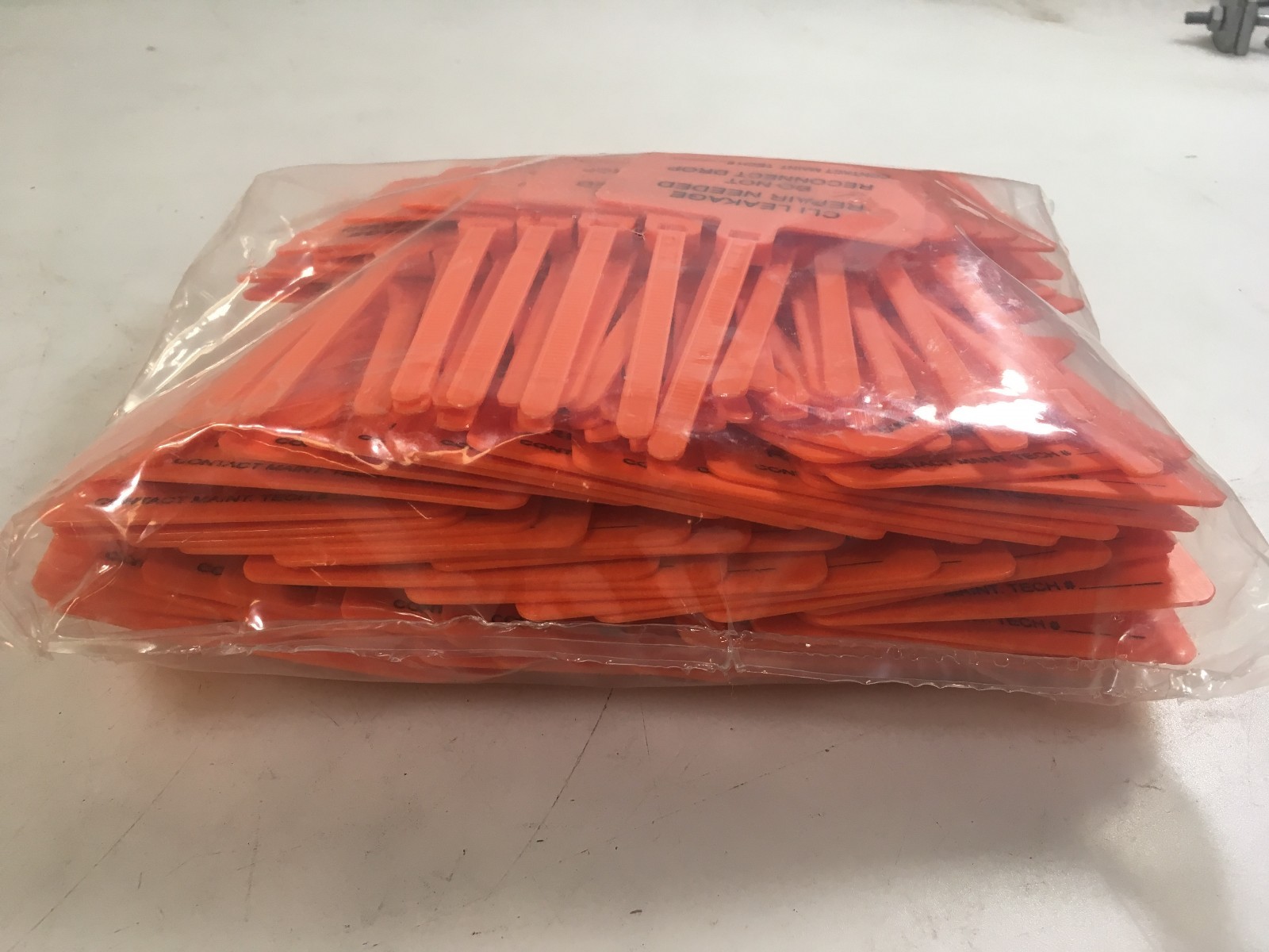 "CLI Leakage Repair Needed" Security Lock out Tags bag of 100