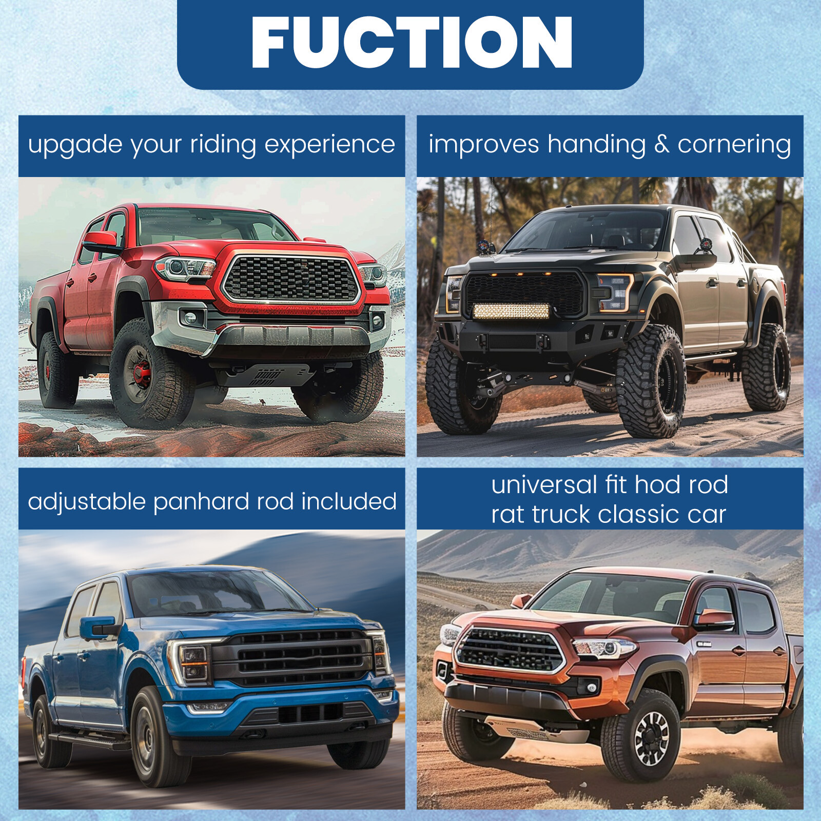 Screw-On Parallel 4 Link Suspension Hot Rod Rat Classic Car & Truck Universal