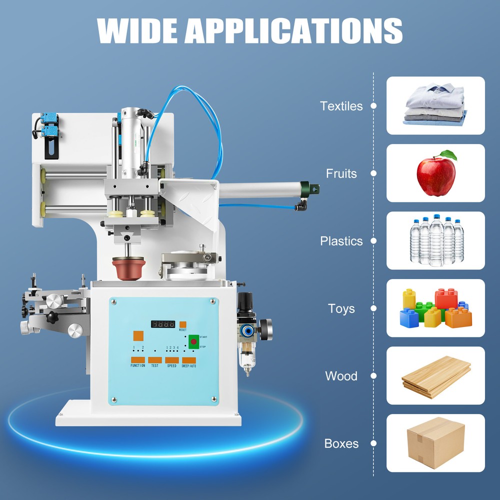 Pneumatic Printer Pad Printing Machine with Sealed Ink Cups For Clothes Plastic
