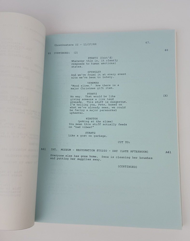 Ghostbusters II Script - 1988 Pink & Blue Revision