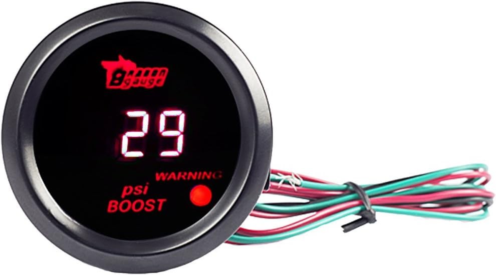 52mm Digital Turbo Boost Gauge PSI Meter 2 ESUPPORT Red LED E39 E90 E36 E46 E34