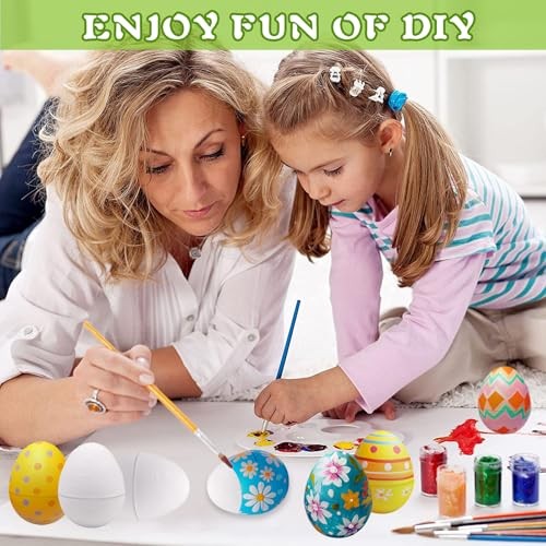 50 Pcs Paper Easter Eggs DIY White Paper Mache Easter Eggs Easter Basket white
