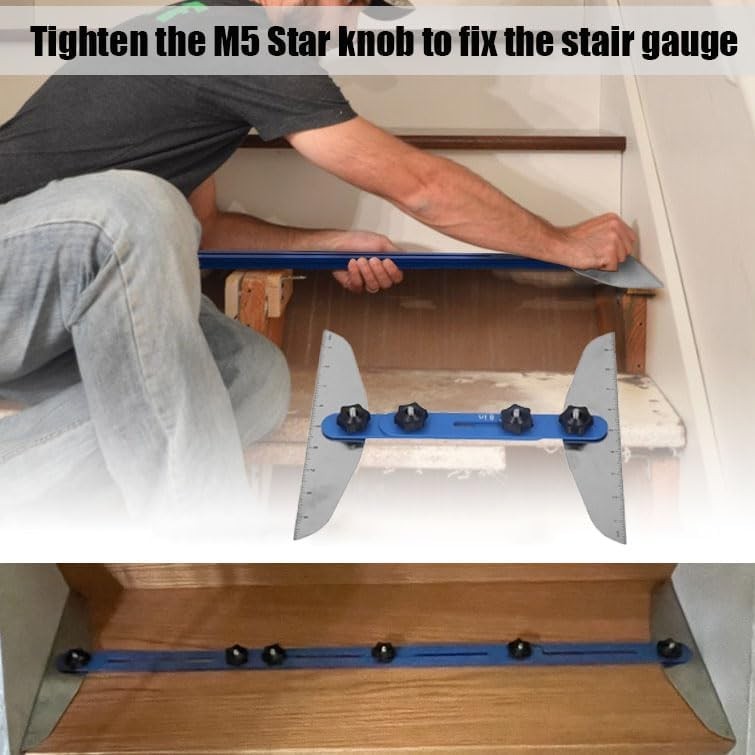 Versatile Stair Tread Measuring Tool - 0-30° Angle Adjustable and Easy to Use