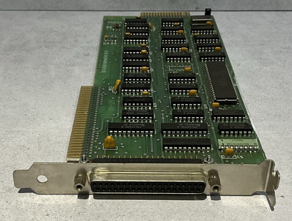 Vintage 1980s ISA Parallel Printer Card 8-Bit DB25 Interface Adapter