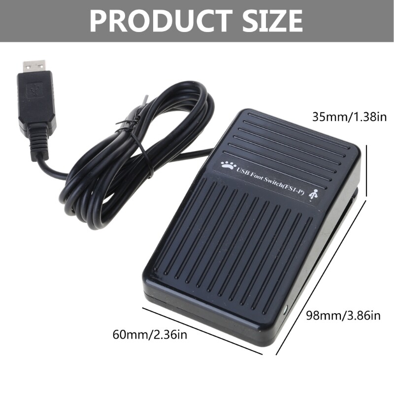 Ergonomic USB Foot Pedal Treadle with Customizable Functions for PC Users