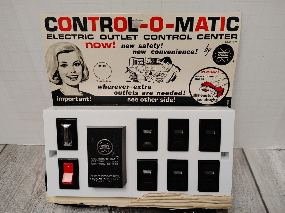 Original Vintage ELECTICAL FEDTRO OUTLET CONTROL CENTER