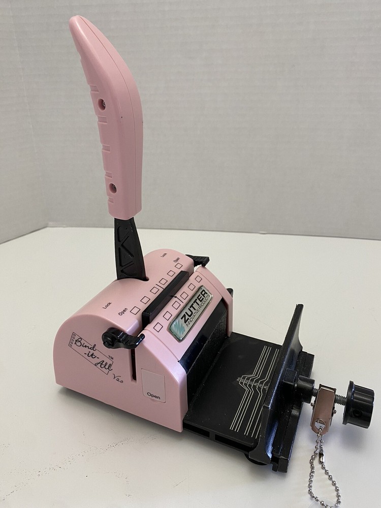 Zutter Bind-It-All V2.0 Pink Scrapbooking Binder Punch Bind Machine