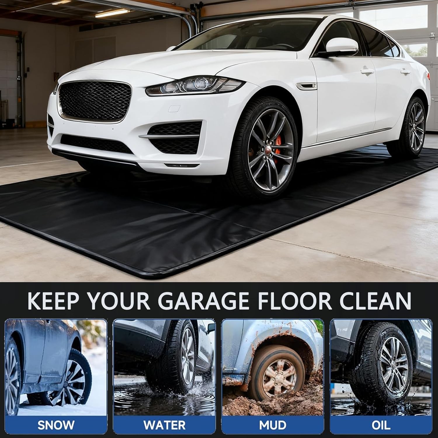 NAIZEA Garage Containment Mat Non-Slip PVC Waterproof Garage Floor Mat For Car