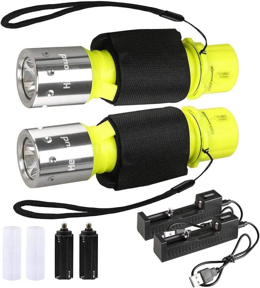 Waterproof Dive Flashlight 3 Modes Charger