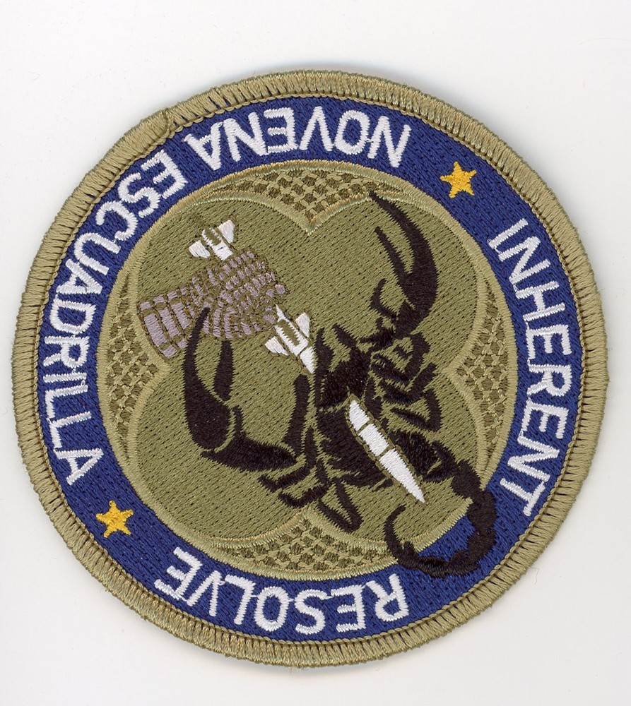 PATCH SPAIN NAVY 9th SQDN AV-8B HARRIER II PLUS INHERENT RESOLVE IRON ON