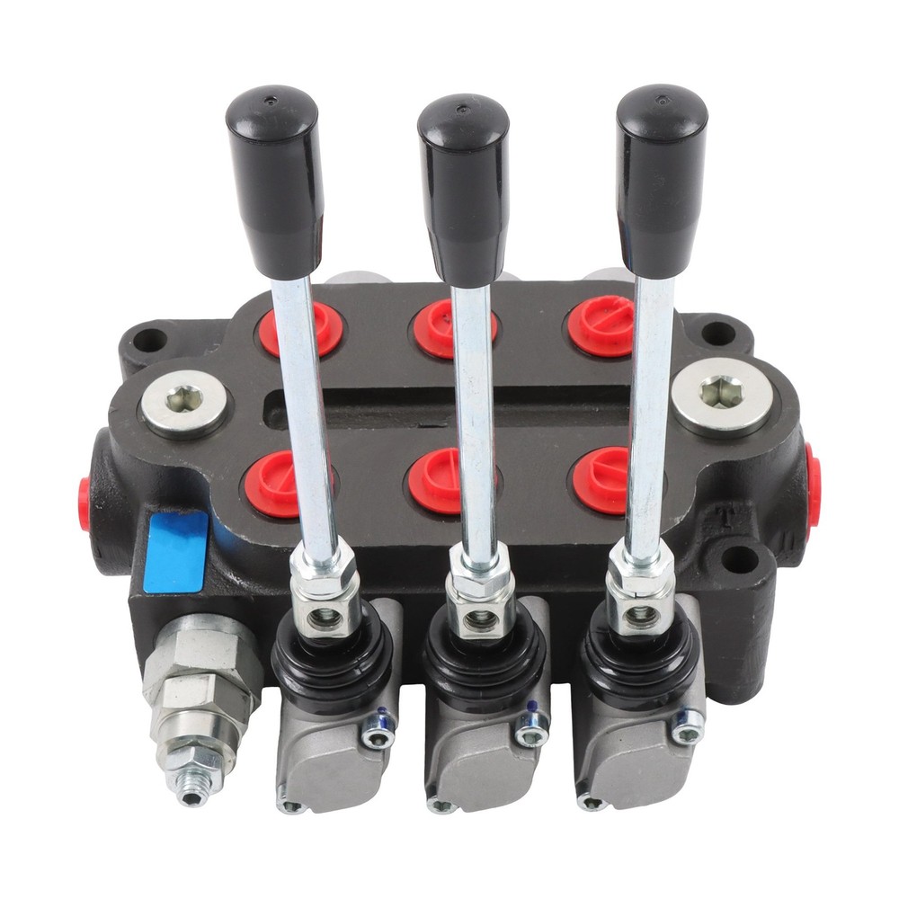 3 Spool 25 GPM Hydraulic Directional Control Valve Tractor Loader Double Acting