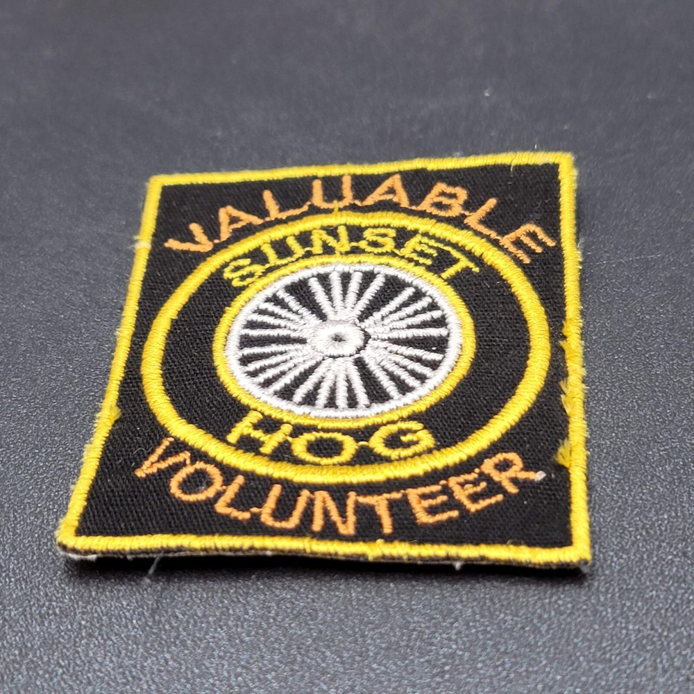 Sunset HOG Harley Davidson Valuable Volunteer Patch 2.75"x2.25"
