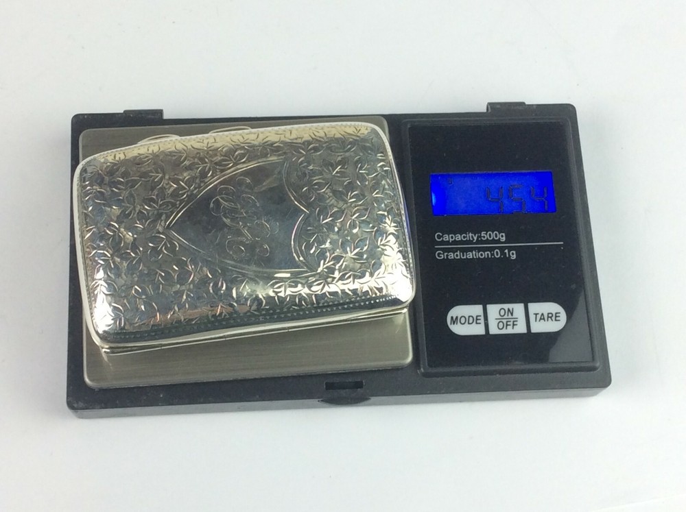 Beautiful Solid Silver Edwardian Cigarette Case Birmingham 1910 Ship Worldwide