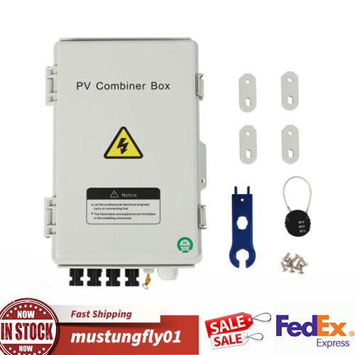 4String Solar PV Combiner Box 63A Circuit Breaker Solar Panel System Waterproof