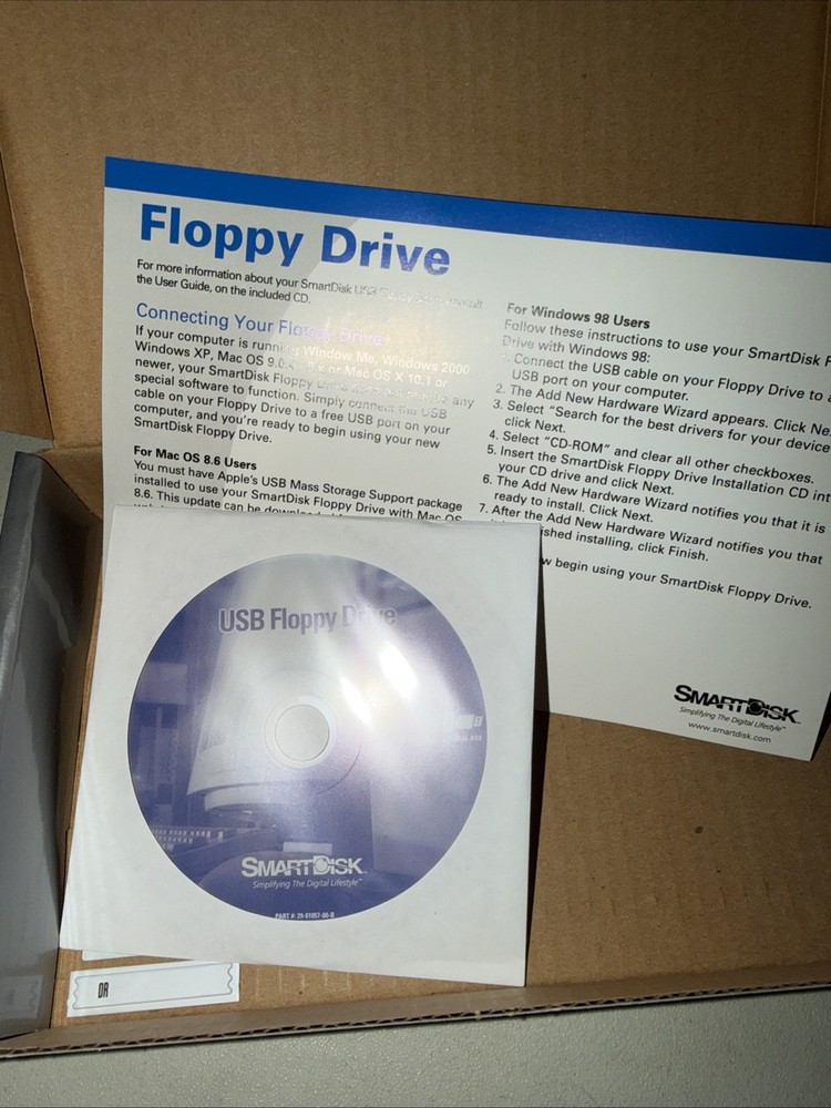 Smart Disk External USB Powered 2x Floppy Drive FDUSB-TM2 Titanium