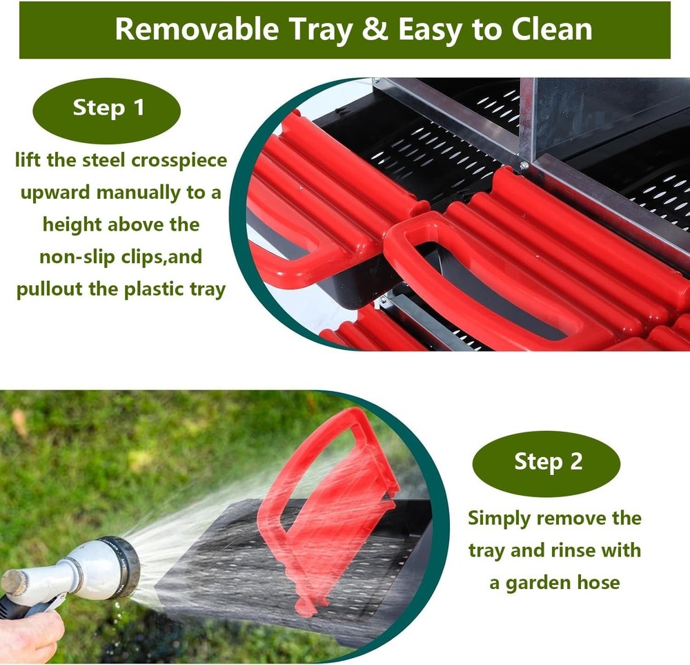 8 Holes Chicken Nesting Box Hen Laying Boxes Roll Away Nesting Box with Legs