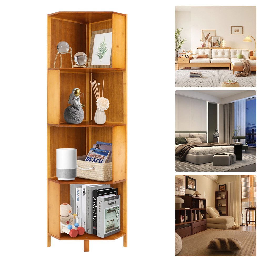 Corner Bookcase A-Shaped Display Bookshelf Multifunctional Storage Display Stand