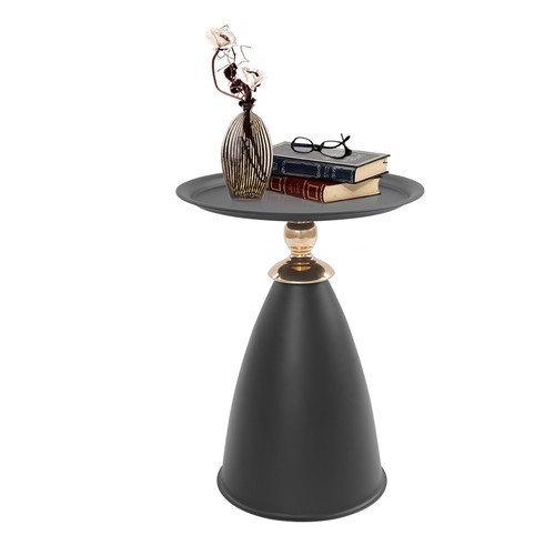 Black Small Round Side Table Side Table for Small Spaces, Modern Couch End Table