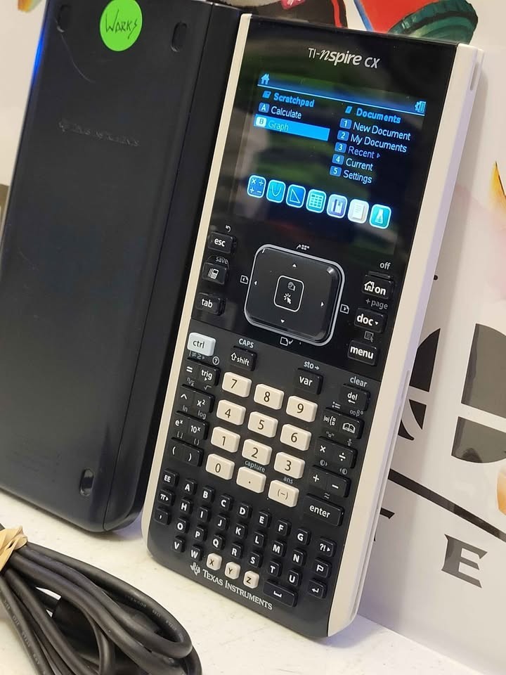 Working TI-Nspire Cx Texas Instruments Screen Graphing Calculator w/ Cable