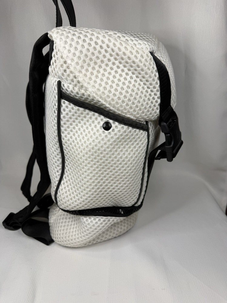 Anya & Niki White Tote Backpack Nylon Drawstring