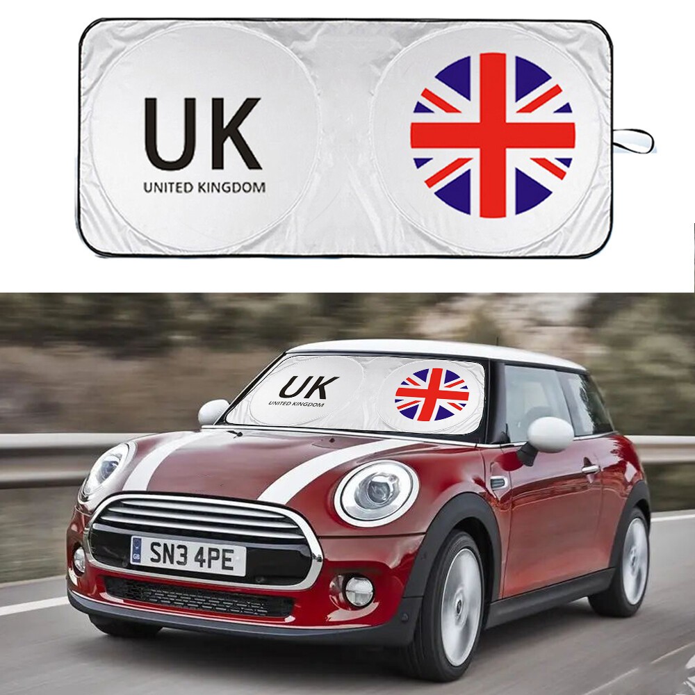 For Mini Cooper S Foldable Car Windshield Sun Shade Union Jack Front Visor cover