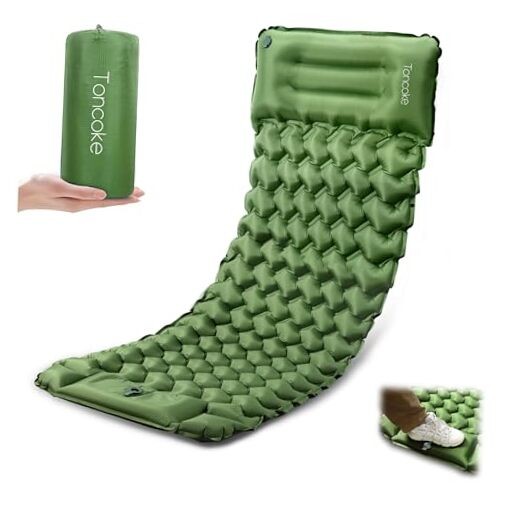 Sleeping Pad, Extra Thick & Ultralight Inflatable Sleeping Pad with Green