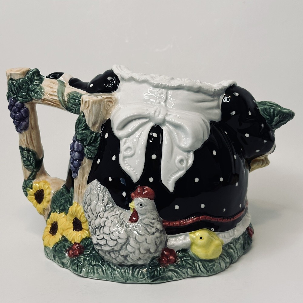 Fitz & Floyd Teapot, flowers apron, 1993, Replacement VINTAGE
