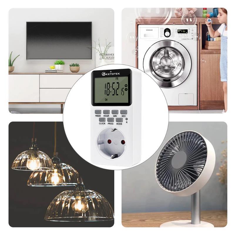 Digital Timer Switch 220V Kitchen Plug Socket Outlet Electronic Programmable