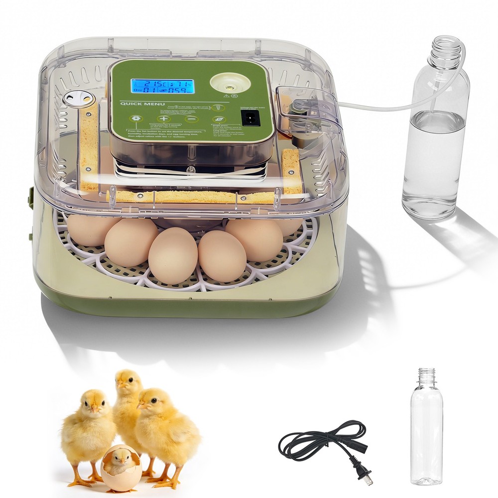 12 Eggs Incubator Fully Automatic Turning & Water Refill Temp & Humidity Control